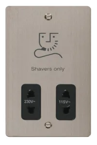 115/230V Shaver Socket Outlet - Black