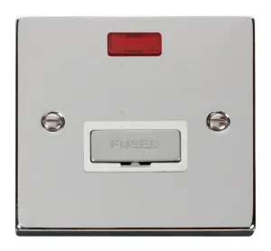 13A Fused 'Ingot' Connection Unit With Neon - Whit