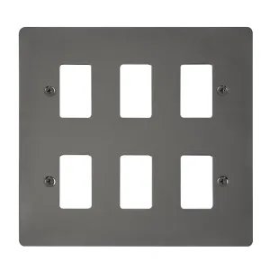 6 Gang GridPro Frontplate - Black Nickel