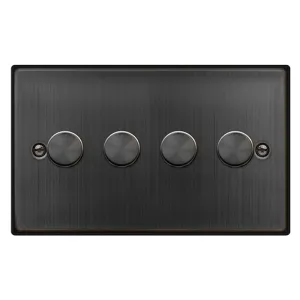 4 GANG 2 WAY 100W DIMMER SWITCH - MATT BRONZE