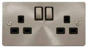 Ingot 2-Gang 13A DP Switched Socket  - Black
