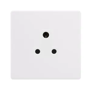 5A ROUND PIN SOCKET - POLAR WHITE COVER PLATE - PO