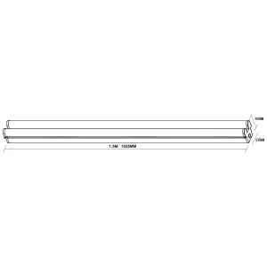 230V 50W Twin Emergency LED Batten 1525mm (5ft) 40