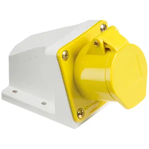 110V IP44 16A Angled Surface Mount Socket 2P+E
