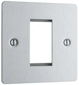 SCREWED FLATPLATE BRUSHED STEEL SINGLE EURO MODULE
