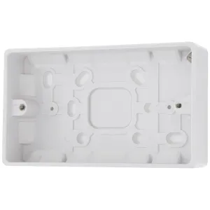 WHITE NEXUS MOULDED 2 GANG SURFACE PATRESS 32MM