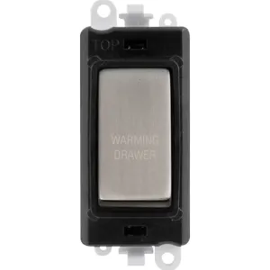 20AX Double Pole Switch Module - Black - Stainless
