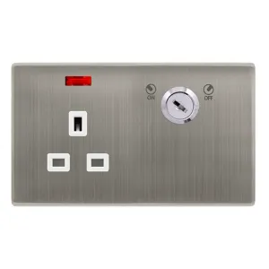 13A 1 GANG DOUBLE POLE KEY LOCKABLE SOCKET WITH NE