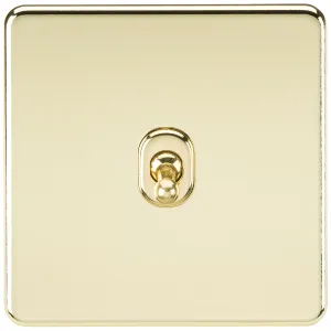 10AX 1G 2-way Toggle Switch - Polished Brass
