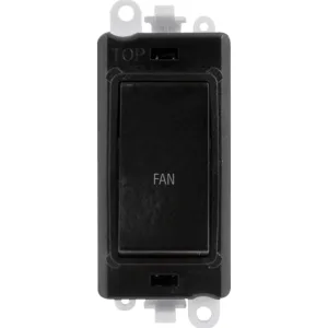 20AX Double Pole Switch Module - Black - Fan