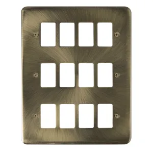 12 Gang GridPro Frontplate - Antique Brass