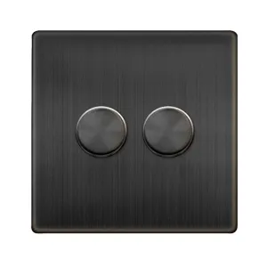 2 GANG 2 WAY 100W DIMMER SWITCH - MATT BRONZE