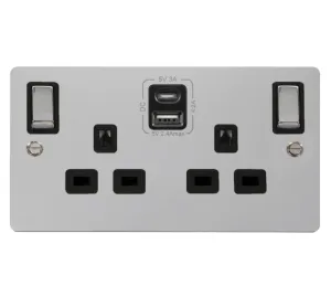 2G 13A SW SKT 4.2A A&C USB INGOT FPCH BK