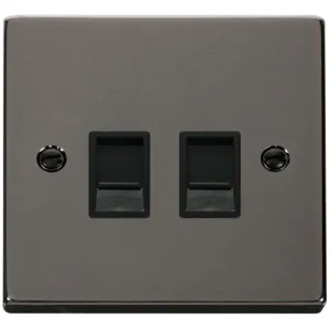 VPBK/NICKLE RJ45 TWIN OUTLET BK