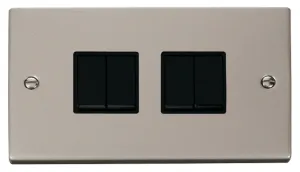 4 Gang 2 Way 10AX Switch - Black