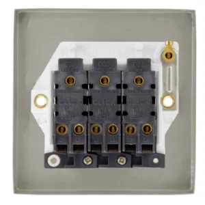 Plate Switch, 3 Gang 2 Way, Black Insert Victorian