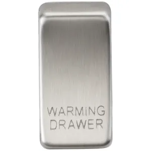 Switch cover "marked WARMING DRAWER" - brushed chr