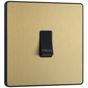 EVOLVE BRUSHED BRASS (BLACK) SINGLE PRESS SWITCH,