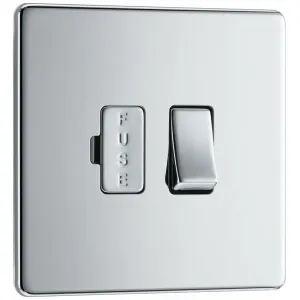 SCREWLESS FLATPLATE POLISHED CHROME SWITCHED 13A F