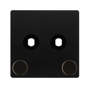 2 GANG UNFURNISHED DIMMER PLATE & KNOBS - MATT BLA