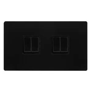 10AX INGOT 4 GANG 2 WAY SWITCH - MATT BLACK COVER