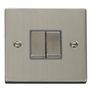 10AX Ingot 2 Gang 2 Way Plate Switch