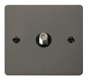 1 Gang Satellite Socket  - Black