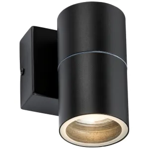 230V IP54 GU10 Fixed Single Wall Light - Black