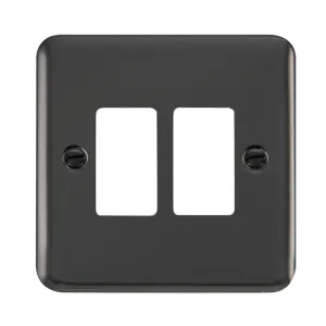 2 Gang GridPro Frontplate - Black Nickel