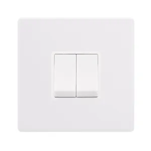 10AX INGOT 2 GANG 2 WAY SWITCH - POLAR WHITE COVER