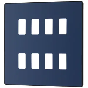 GRID FRONT PLATE - PCD EVOLVE - MATT BLUE - 8 GANG