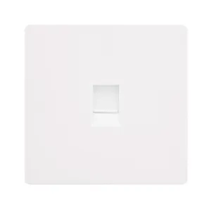 SINGLE RJ11 (IRISH/US) OUTLET - METAL WHITE COVER