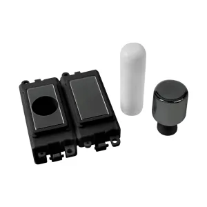2 Module Dimmer Mounting Kit - Black - Black Nicke