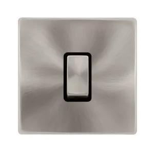 10AX INGOT 1 GANG INTERMEDIATE SWITCH - BRUSHED ST