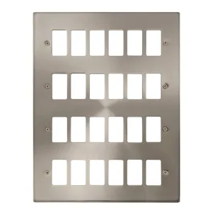 24 Gang GridPro Frontplate - Satin Chrome