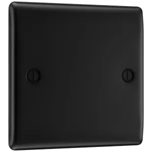 NEXUS METAL MATT BLACK SINGLE BLANK PLATE