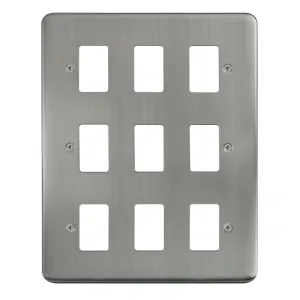 9 Gang GridPro Frontplate - Stainless Steel