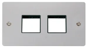 2 Gang Plate (2+2) Switch Aperture  - Black