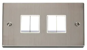 4 Gang 2 Way 10AX Switch - White