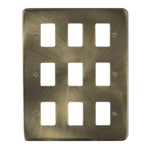 9 Gang GridPro Frontplate - Antique Brass