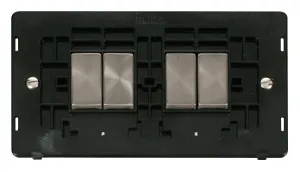 Ingot 10AX 4 Gang 2 Way Switch Insert - Black / Br