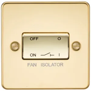 10A Fan Isolator Switch - Polished Brass