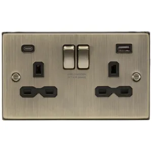 13A 2G SP Switched Socket with Dual USB A+C (5V DC