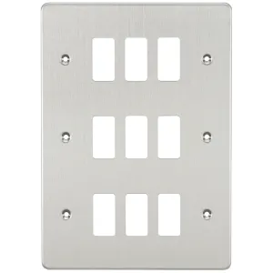 Flat plate 9G grid faceplate - brushed chrome