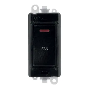 20AX Double Pole Switch With LED Module - Black -