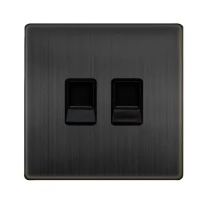 TWIN TELEPHONE SECONDARY OUTLET - MATT BRONZE COVE