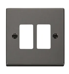 2 Gang GridPro Frontplate - Black Nickel