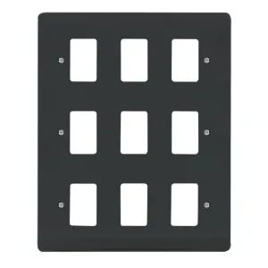 GPRO 9 GANG DECO PLATE ANTHRACITE GREY
