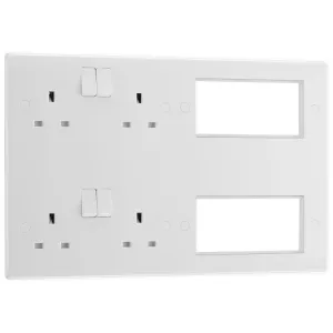 WHITE NEXUS MOULDED COMBINATION PLATE, 2 X DOUBLE