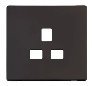 1 Gang 13A Socket Cover Plate - Black